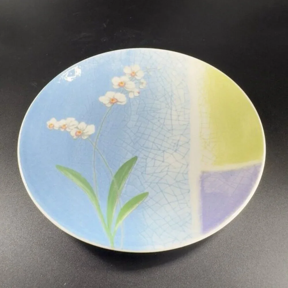 Saint James by Hankook Super‎ Strong Porcelain Dish Plate Set 2 Floral Pattern